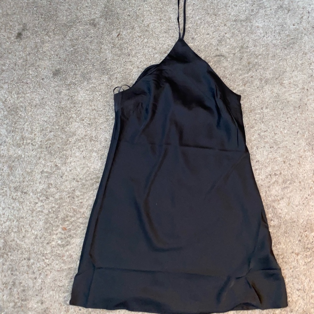 Black silky mini dress
